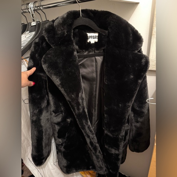 Apparis Jackets & Blazers - Apparis black faux fur coat